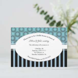 Posh Teal and Blue Bridal Shower Invite
