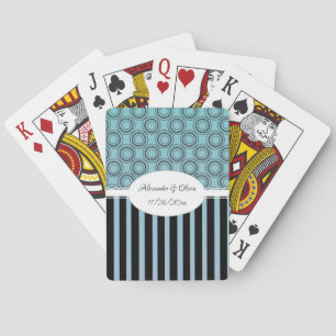 Posh Teal and Blue Wedding Playing Cards