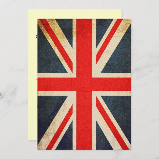 Posh Union Jack Custom Invitation (Vertical) (Front/Back)