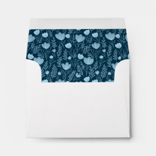 Posies Pattern Blue Floral Elegant Chic Custom Envelope