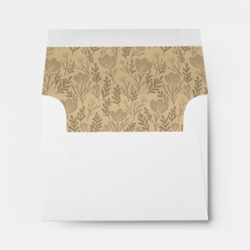 Posies Pattern Neutral Tan Floral Chic Custom Envelope
