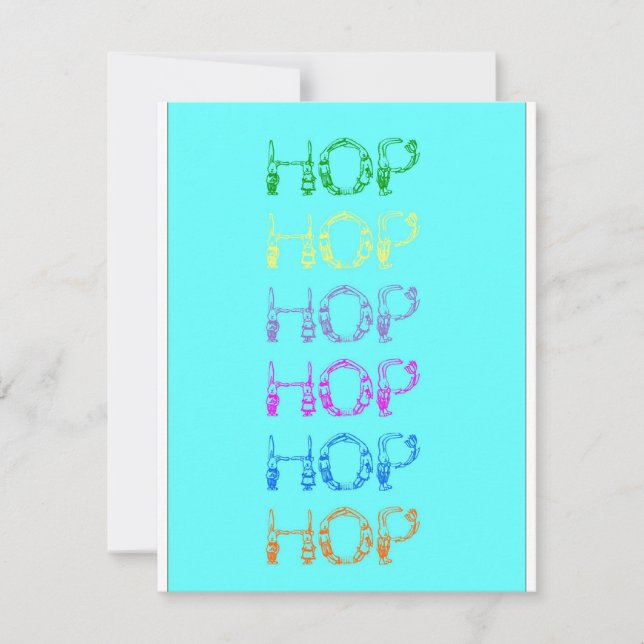 Posing Bunnies Easter Hop Greeting Card (Front)