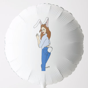 posing bunnygirl balloon