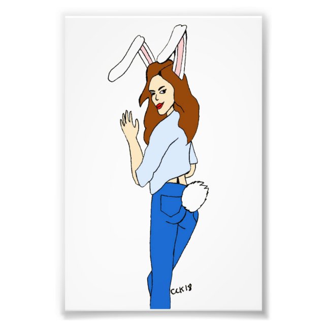 posing bunnygirl photo print (Front)