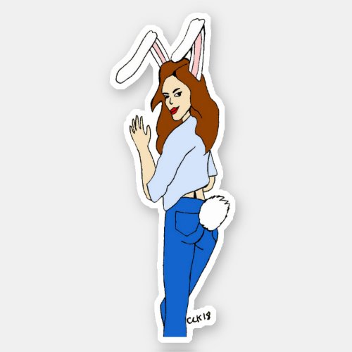 posing bunnygirl sticker