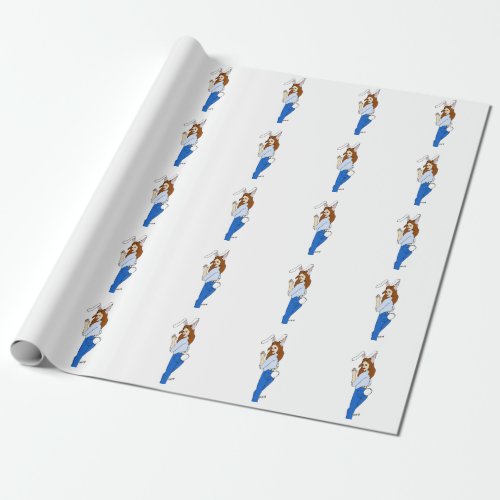 posing bunnygirl wrapping paper