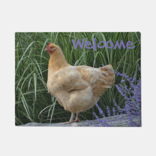 Posing Chicken Welcome Mat