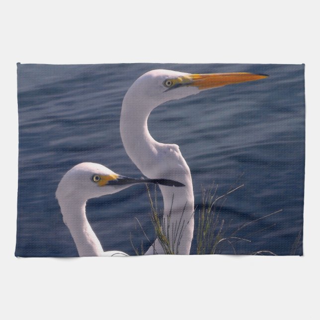 Posing Egrets Towel (Horizontal)