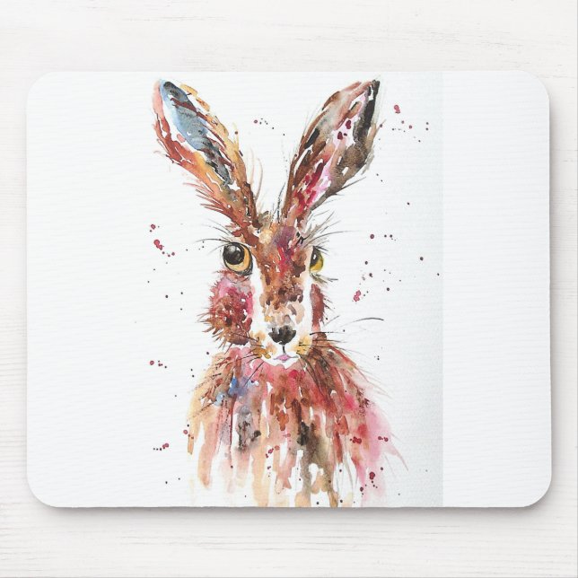 Posing Hare Mouse Pad (Front)
