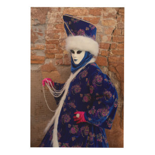 Posing In Carnival Costume, Venice Wood Wall Decor
