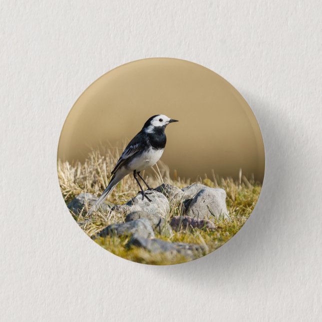 Posing Wagtail Button (Front)