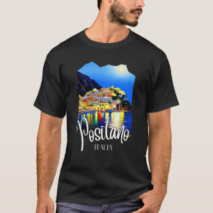 Positano Amalfi Coast At Night T-Shirt