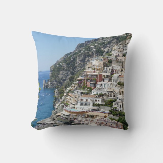 Positano, Amalfi Coast Italy Throw Pillow (Front)