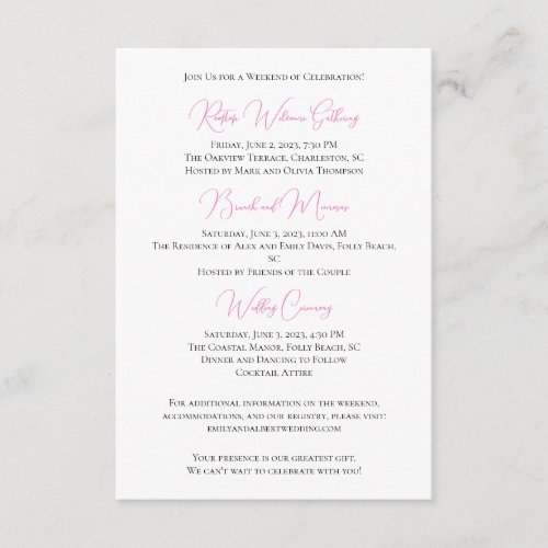 Positano Amalfi Wedding details card