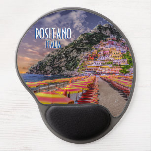 Positano Beach Italy Cliff Homes Amalfi Sunset Gel Mouse Pad