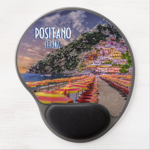 Positano Beach Italy Cliff Homes Amalfi Sunset Gel Mouse Pad