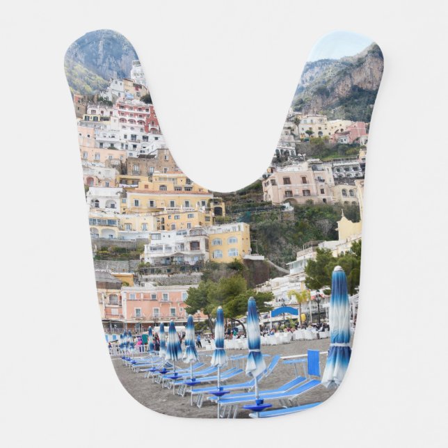 Positano Beach Umbrellas Dream #1 #travel #wall  Baby Bib (Front)