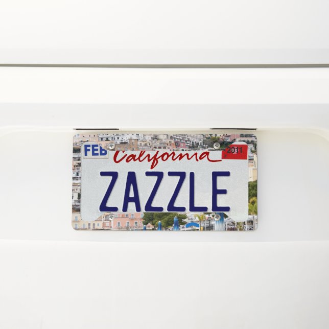 Positano Beach Umbrellas Dream #1 #travel #wall  License Plate Frame (On Car)