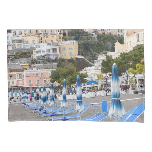 Positano Beach Umbrellas Dream 1 travel wall  Pillow Case