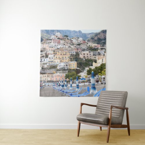 Positano Beach Umbrellas Dream 1 travel wall  Tapestry