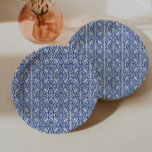 Positano Blue And White Tiles Baby Shower Brunch Paper Plates<br><div class="desc">Background pattern based on a vintage blue and white tile (azulejo).</div>