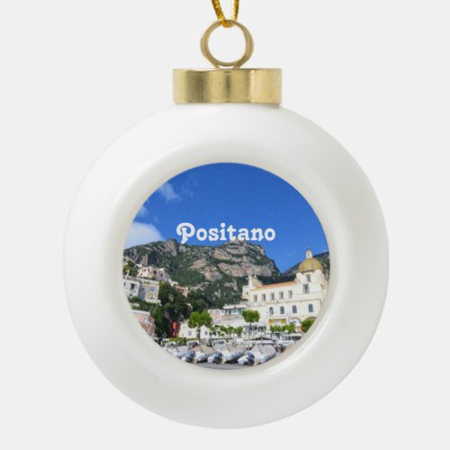 Positano Ceramic Ball Christmas Ornament