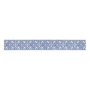 Positano Cobalt Blue and White Tile Matching Grosgrain Ribbon