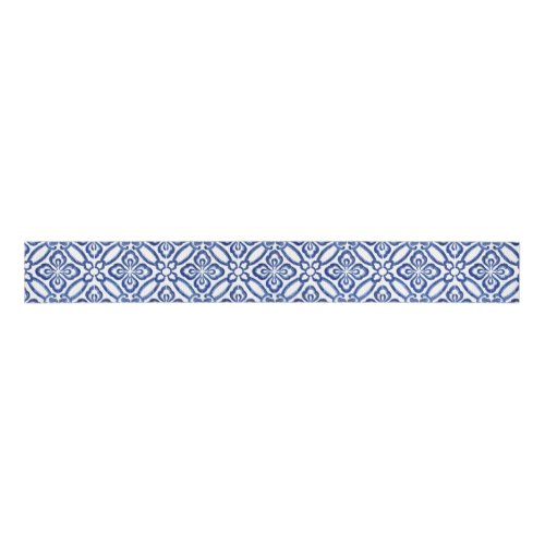 Positano Cobalt Blue and White Tile Matching Grosgrain Ribbon