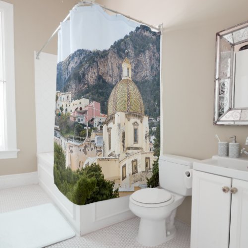 Positano Dome Beauty 2 travel wall art  Shower Curtain