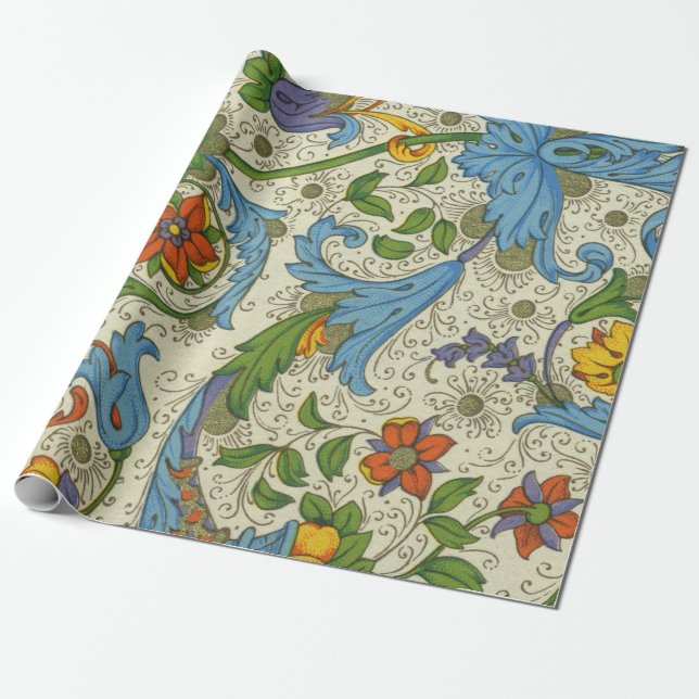 Positano Floral Grande Wrapping Paper (Unrolled)