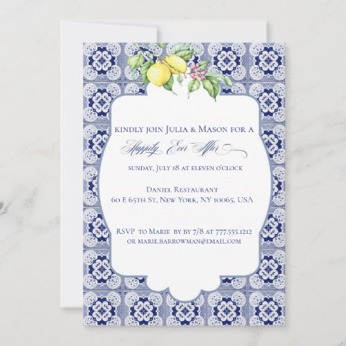 Positano Happily Ever After Wed Brunch Inv Card