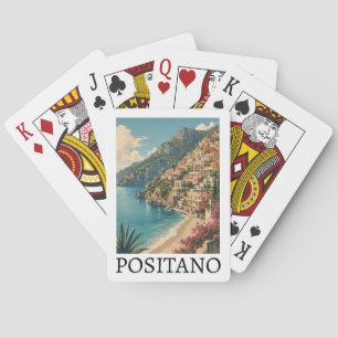 Positano Italy Amalfi Coast Retro Travel Poker Cards
