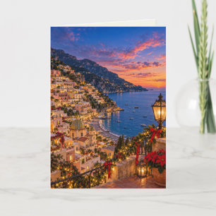 Positano Italy Blank Christmas Holiday Card