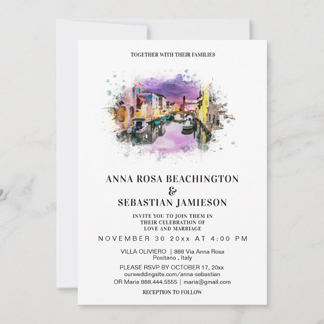 *~* POSITANO Italy PHOTO AR20 RSVP Wedding Invitation (Front)