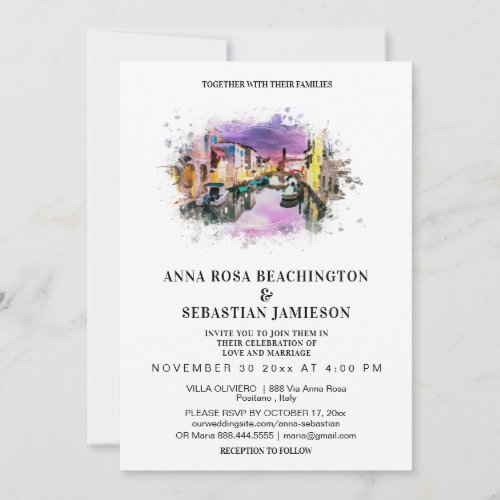  POSITANO Italy PHOTO AR20 RSVP Wedding Invitation