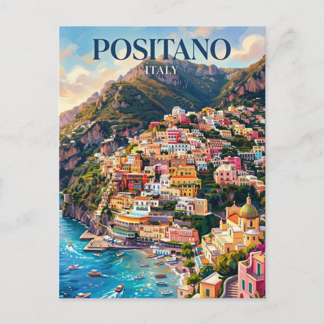 Positano Italy Postcard (Front)