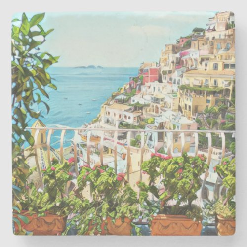 Positano Italy View Stone Coaster