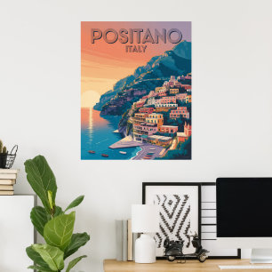 Positano Italy Vintage Travel Poster