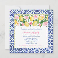 Positano Lemons Blue Spanish Tiles Bridal Shower