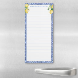 Positano Lemons Italian Blue Tiles Shopping List Magnetic Notepad