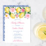 Positano Lemons Pink Roses Girl Baby Shower Party  Invitation