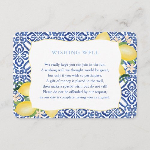 Positano Lemons Wishing Well Or Details Wedding Enclosure Card