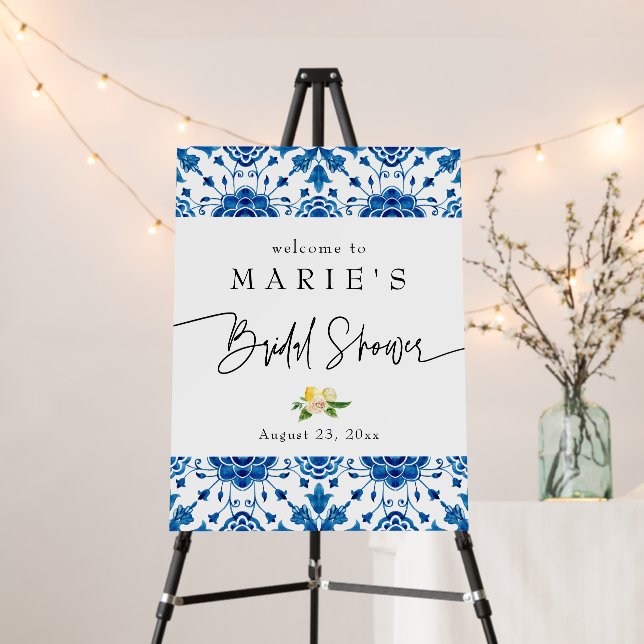 Positano Mediterranean Italy Tiles Lemon Welcome Foam Board (In Situ (Stand))