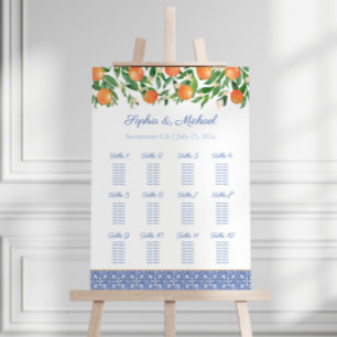 Positano Oranges 12 Tables Wedding Seating Chart Foam Board