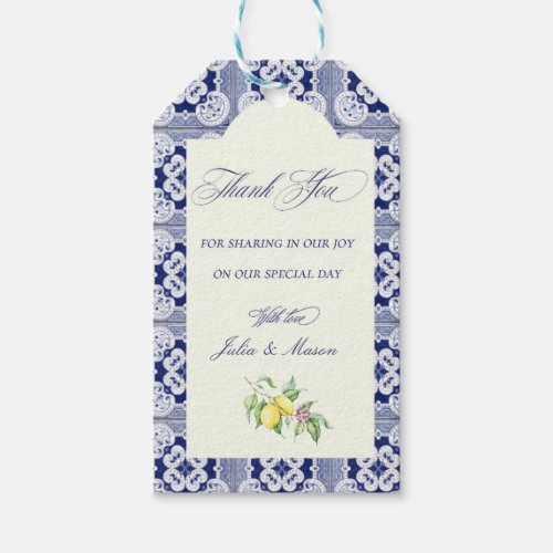 Positano Tile Coll  Elegant Floral Gift Tags