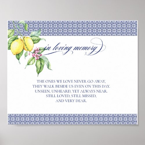 Positano Tile Collection Wedding Memorial Sign