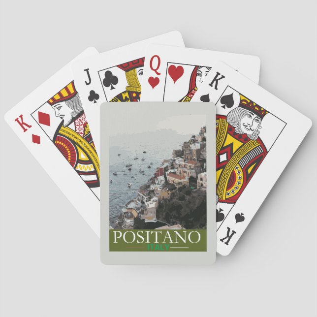 Positano tourist Poster Poker Cards (Back)