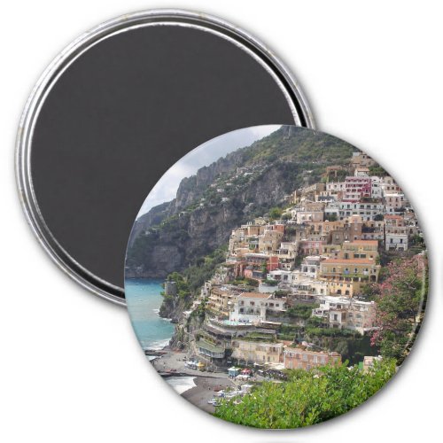 Positano village at the Amalfi coast round magnet