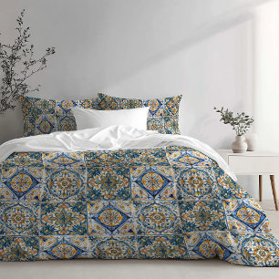 Positano Vintage Italian Tile Duvet Cover