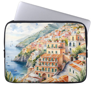Positano: Watercolor Charm Italy's Amalfi Coast Laptop Sleeve
